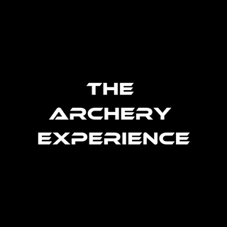 the archery experience white text  on black background