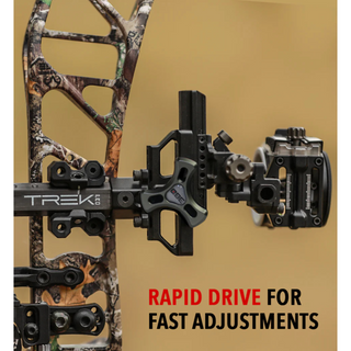 CBE TREK PRO SIGHT .019 mounted on a bow on tan background