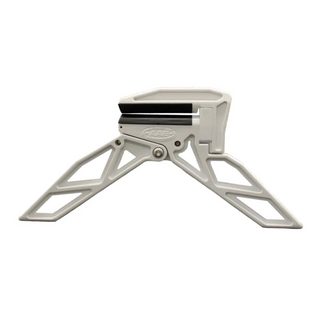 off-white metal bow stabilizer on a white background