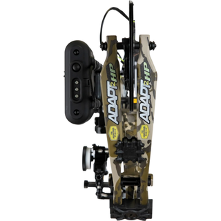 Compound bow with 'Adapt HP' branding on a white background