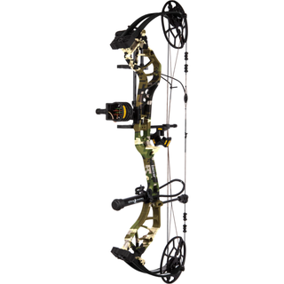 Camouflage compound bow on a white background