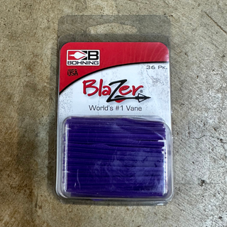 Bohning Blazer vanes purple in package on cement background