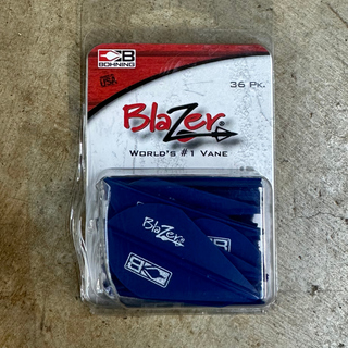 Bohning Blazer vanes blue in package on cement background