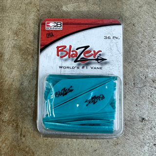 Bohning Blazer vanes teal in package on cement background