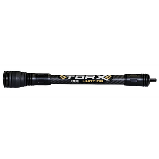 black archery bow stabilizer on a white background