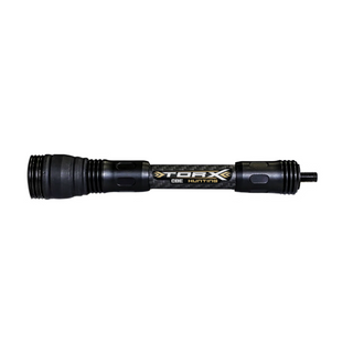 black archery bow stabilizer on a white background