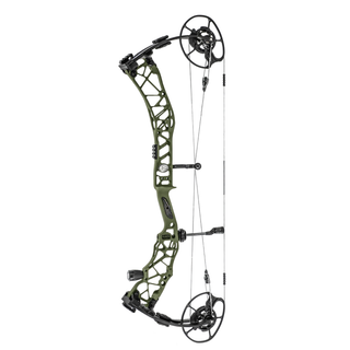 green Compound bow on a white background