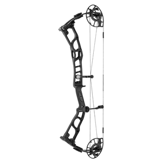 Black compound bow on a white background