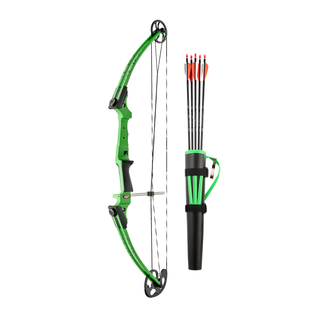 green recurve bow kit on a white background