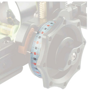 Close-up of sight tape on sight on a white background