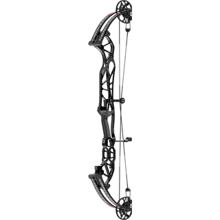 Black compound bow on a white background