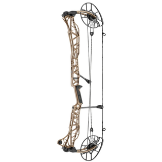 tan compound bow on white background