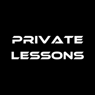 private lessons white text on black background