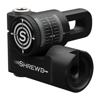 black archery bow mount with Shrewd branding on a white background