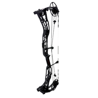Black compound bow on a white background