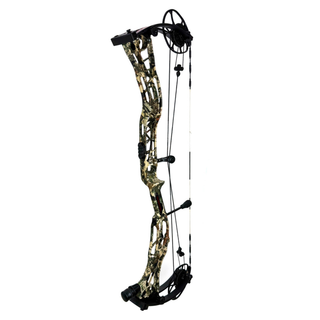 camo compound bow on white background