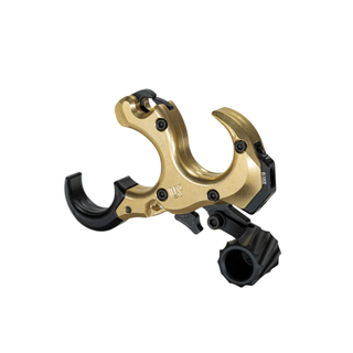 brass button release on a white background