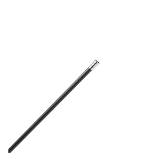 closeup of a black arrow shaft on a white background
