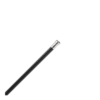 closeup of an arrow shaft on a white background
