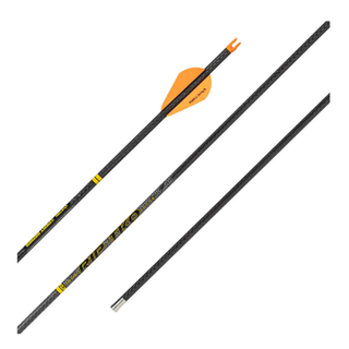 black arrows with orange fletchings on a white background