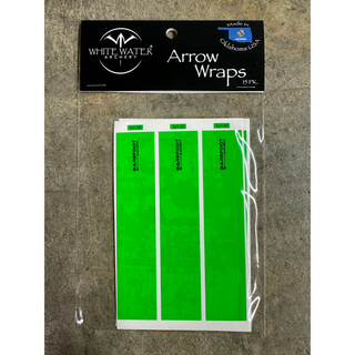florescent green barefoot logo arrow wraps in package on cement background