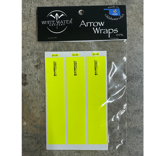 florescent yellow barefoot logo arrow wraps in package on cement background