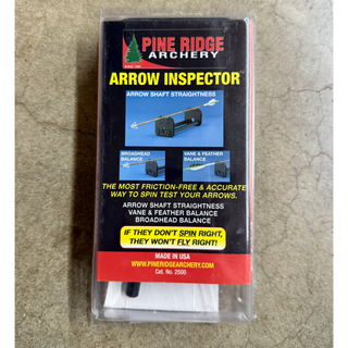 Pine Ridge Archery arrow inspector in package on cement background