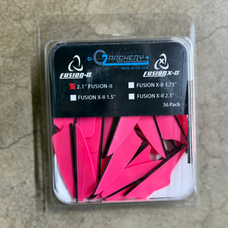 Q2 Archery
2.1" Fusion-II pink 36 pack in package on cement background